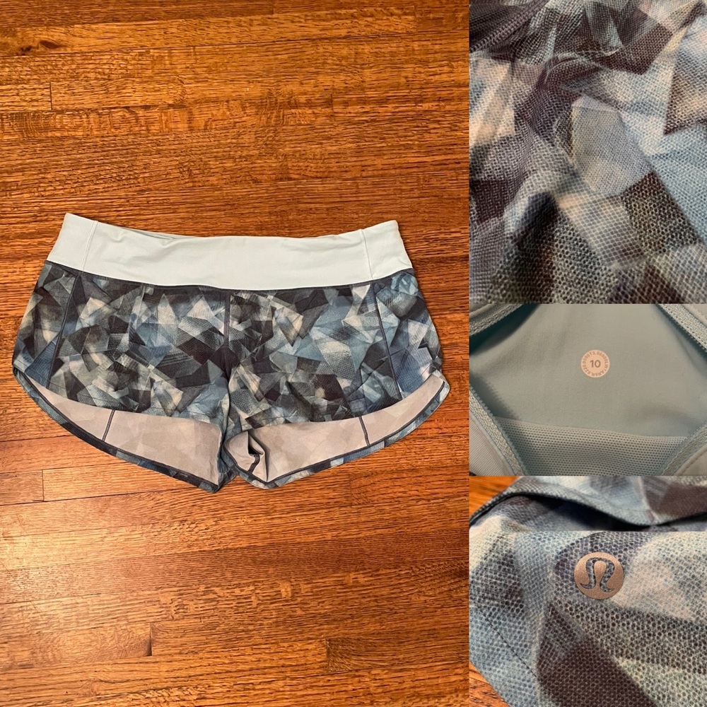 blue patterned speed-up low rise shorts !!!